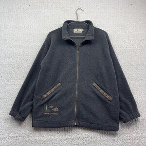 VTG Les Îles-de-la-Madeleine Attraction Polar Fleece Sweater Wom M Grey Full Zip